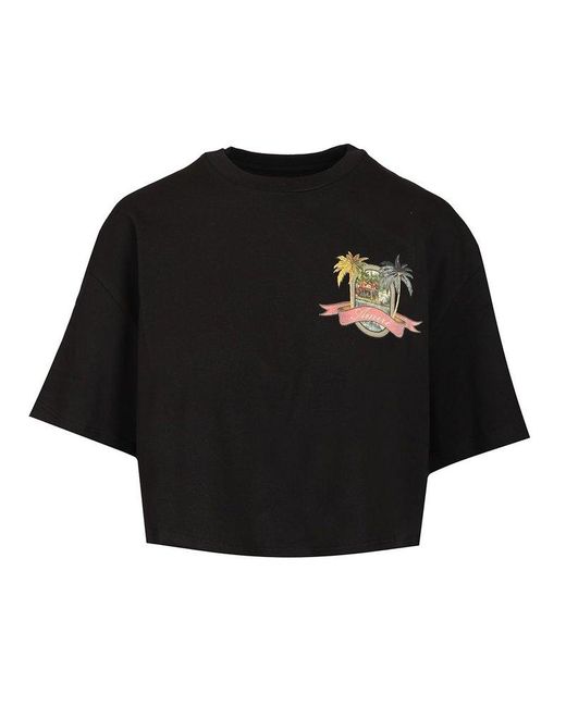 Amiri Paradise Graphic Cropped Tee T-Shirt in Black | Lyst UK