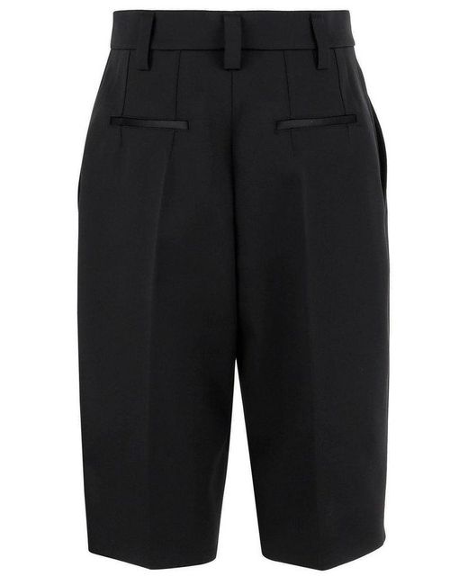 Carven Black Long Satin Bermuda Shorts