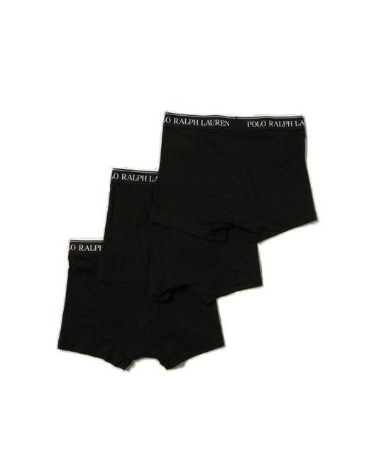 Polo Ralph Lauren Black Logo Band Three-pack Trunks for men