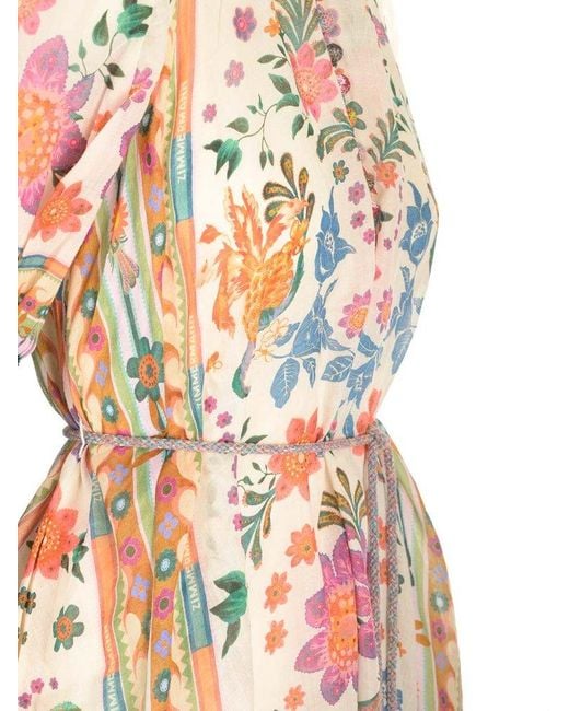 Zimmermann Multicolor Ginger Puff-sleeved Maxi Dress