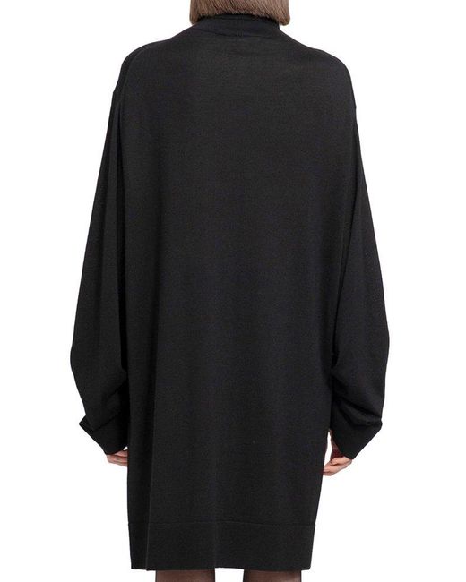 Helmut Lang Black Oversized Turtleneck Dress