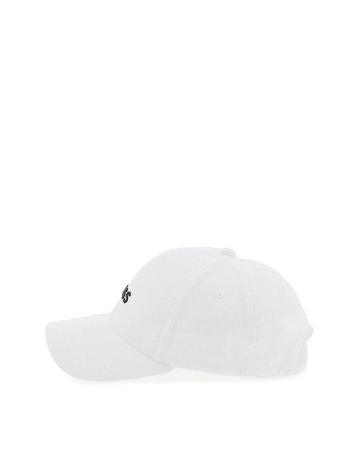 Boss White Logo Embroidered Baseball Cap for men