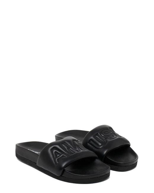 Ambush Black Logo Quilted Slip-On Slides for men