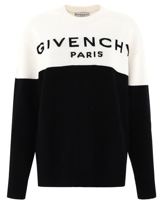 Givenchy Black Two-tone Intarsia Cashmere Sweater