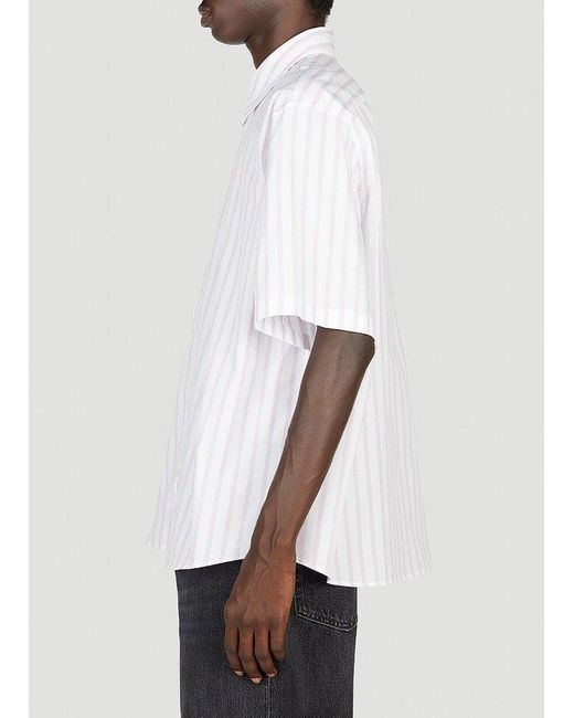 Acne White Striped Button-up Shirt