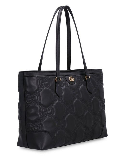 Gucci Black Leather Shopper Bag