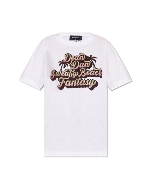 DSquared² White T-shirt With Print,