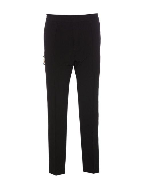 1017 ALYX 9SM Black Decorative Buckle-detail Tapered Tailored Trousers for men