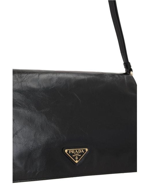 Prada Black Triangle-Logo Shoulder Bag