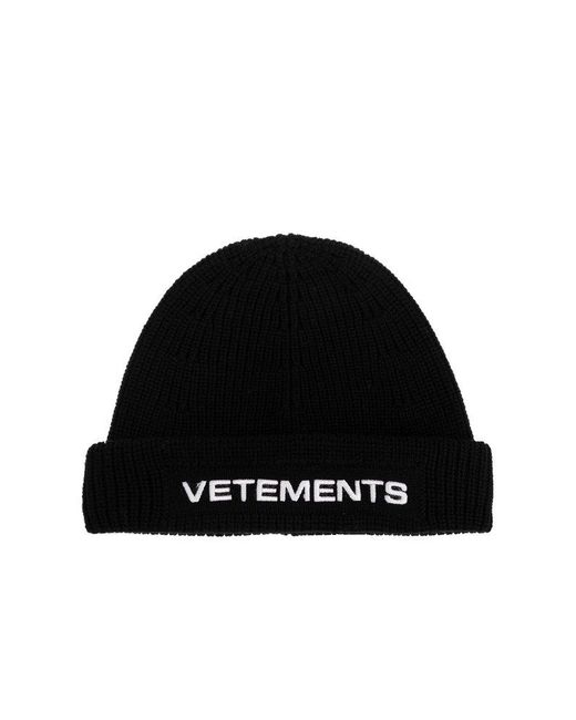 Vetements Black Cap With Logo