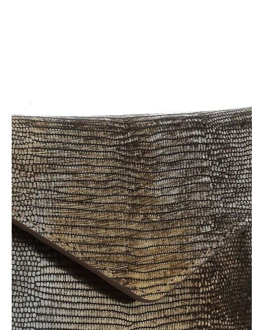 Dries Van Noten Gray Metallic Envelope Card Holder