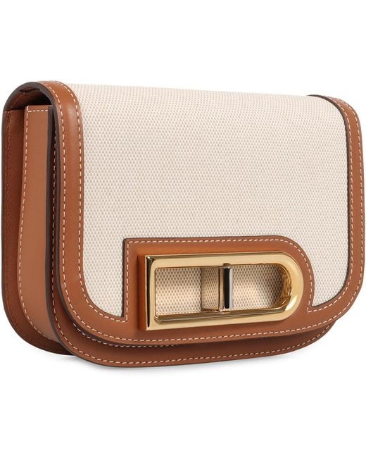 Delvaux Natural Lingot Canvas Flap Shoulder Bag