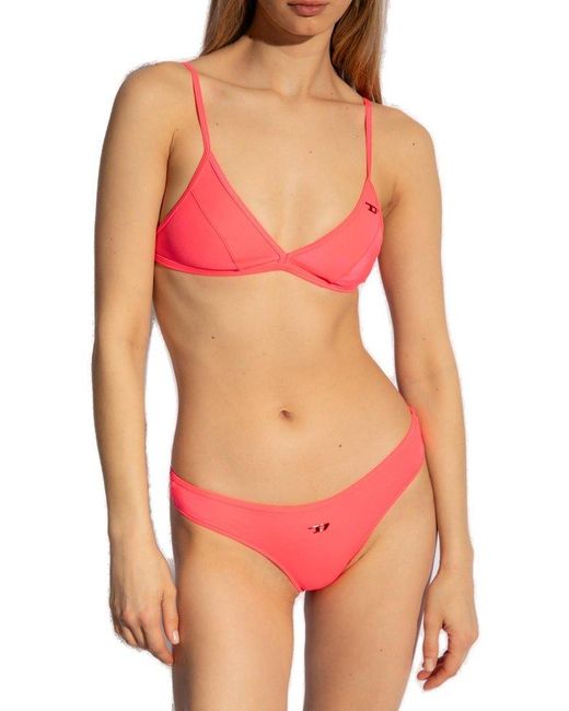 DIESEL Pink Bfpn Bonitas X Logo Plaque Swimsuit Bottoms