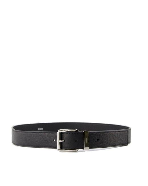 Dior Black Logo Printed Buckled Belt for men