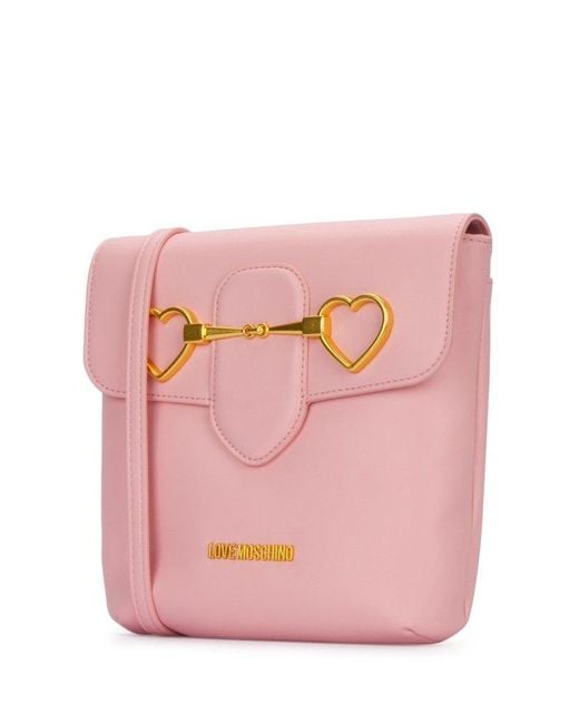 Love Moschino Pink Logo Lettering Shoulder Bag