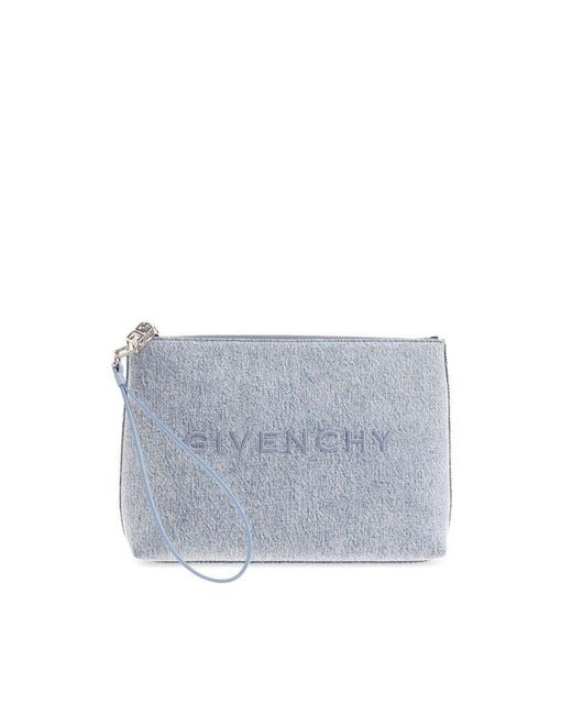 Givenchy Blue Pouch With Logo,