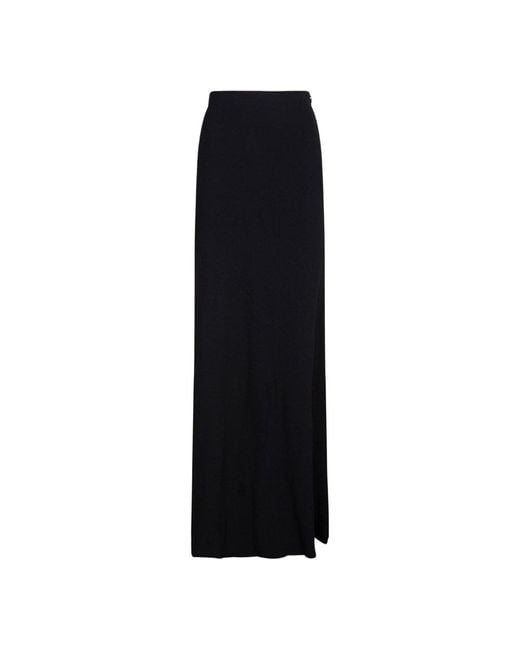 AMI Black Paris Bias-Cut Flared Maxi Skirt