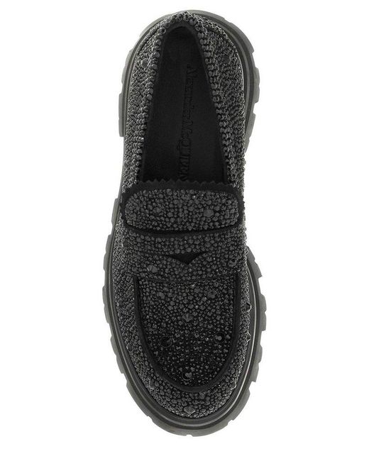 Alexander McQueen Black Embellished Slip-on Chunky Loafers