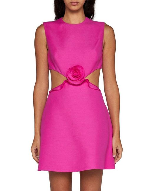 Valentino Pink Crepe Couture Cutout Minidress