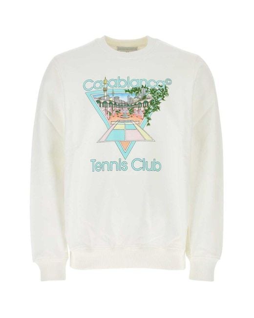 Casablancabrand White Tennis Club Icon Sweatshirt for men