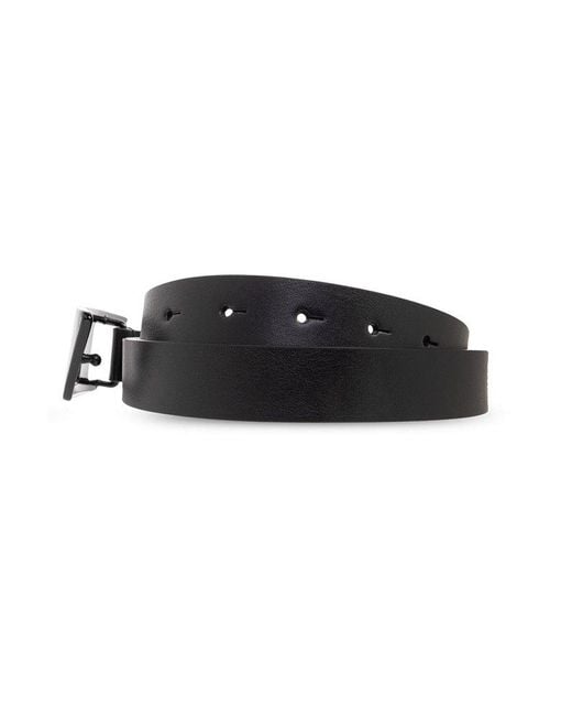 DIESEL Black D-logo Leather Belt for men