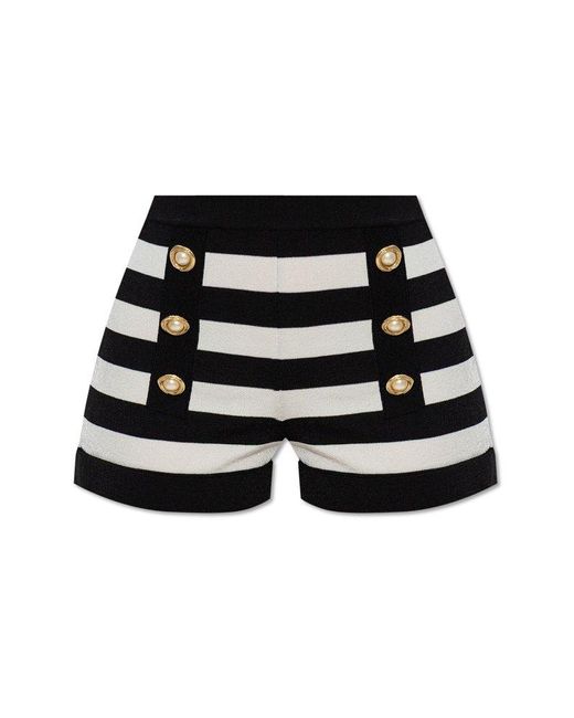 Balmain Black Two-Toned Matiniere Shorts