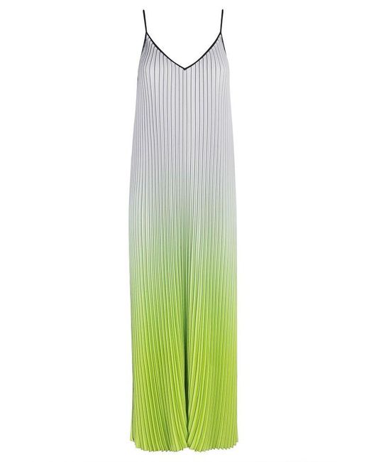 Essentiel Antwerp Green Haurus Pleated Maxi Dress