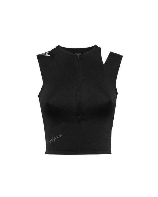Y-3 Black Cut-out Detailed Sleeveless Top