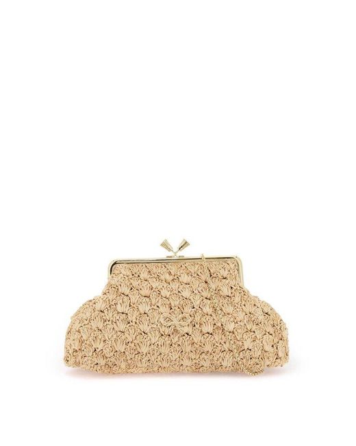 Anya Hindmarch Natural Large Maud Bow Clutch