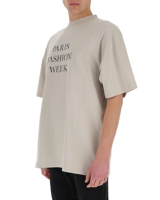 Balenciaga Paris Fashion Week Print T-shirt in Gray for Men | Lyst