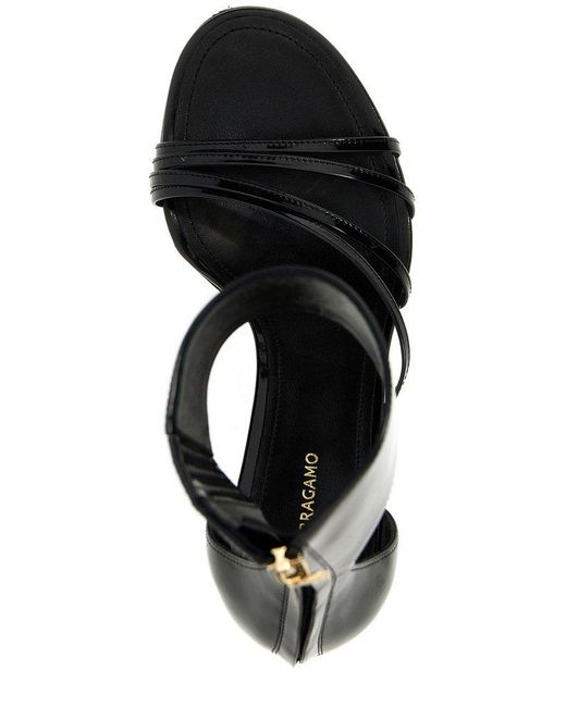 Ferragamo Black 'Clethra' Sandals