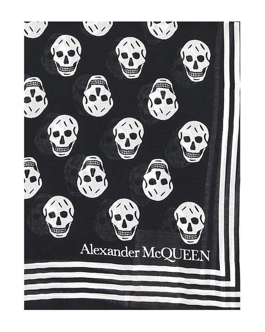 Alexander McQueen Black Allover Skull Scarf