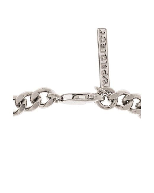 Y. Project Metallic Bracelet With Logo,