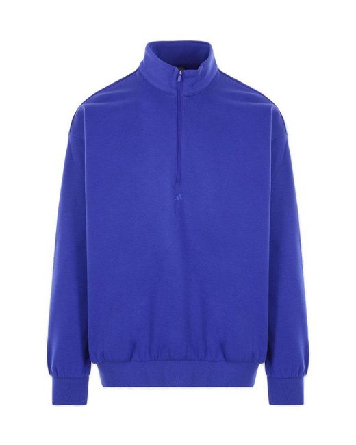 Adidas Blue Basketball Half-zip Sweatshirt