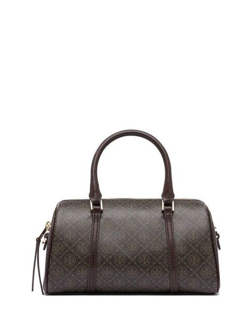 Tory Burch Brown T Monogram Petite Barrel Bag