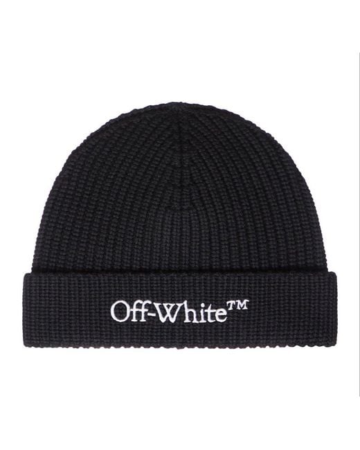 Off-White c/o Virgil Abloh Black Logo-embroidered Wool Beanie for men