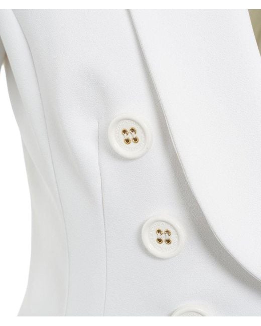 Elisabetta Franchi White Double Breasted Tailored Blazer