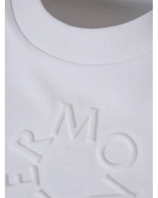 Moncler White Monogram Cotton T-shirt