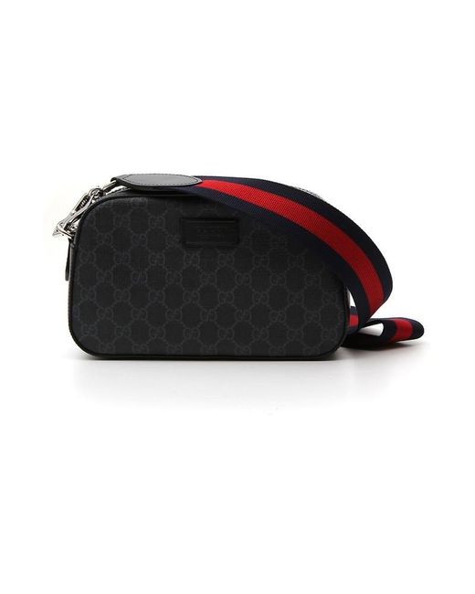 Gucci GG Supreme Shoulder Bag in Black for Men | Lyst UK