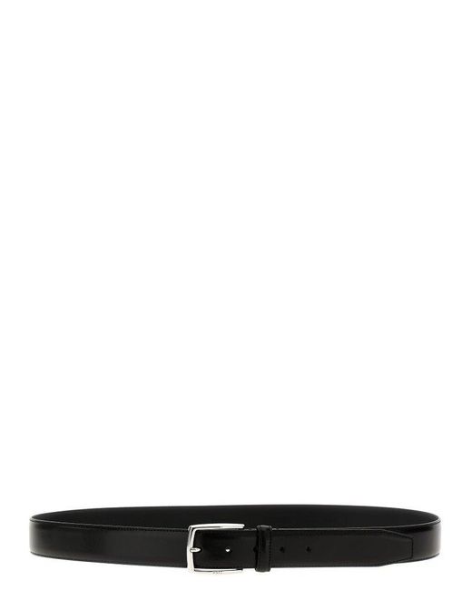 Boss Black Stitch Detailed Polished Belt for men