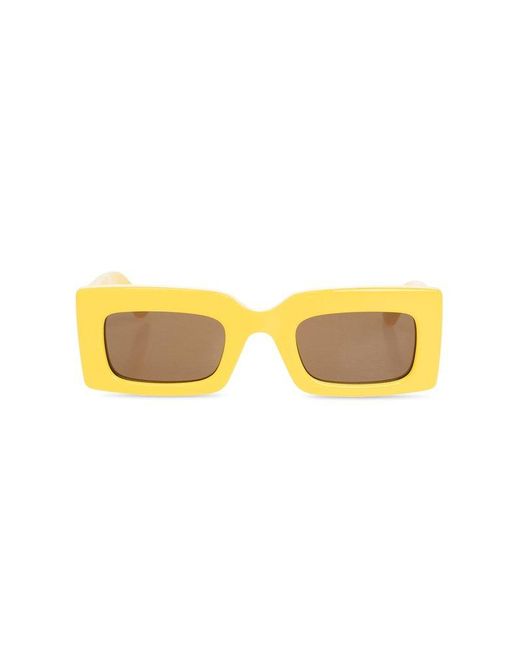 Alexander McQueen Yellow Sunglasses With Logo