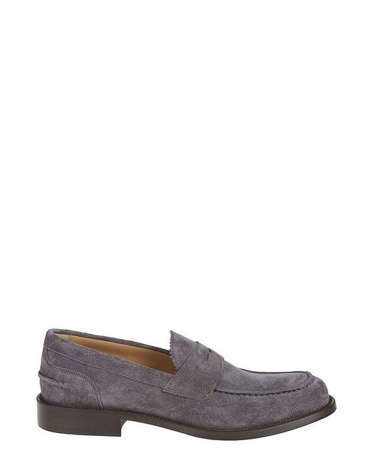Baldinini Gray Classic Penny Loafers for men