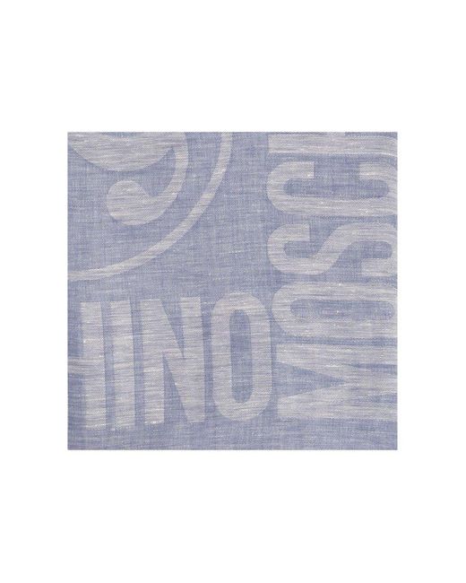 Moschino Blue Scarf With Logo,