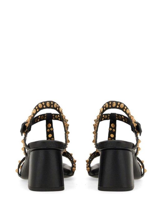Ash Black Janice Stud-embellished Slingback Sandals