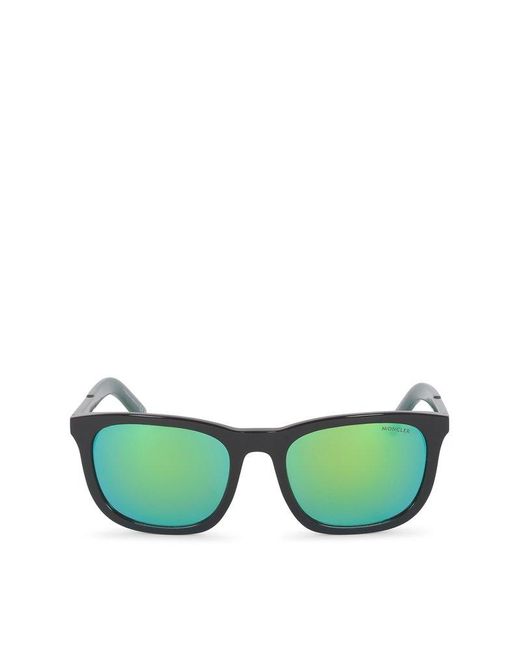 Moncler Green Rectangular Frame Sunglasses for men