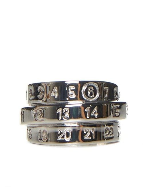 MM6 by Maison Martin Margiela Metallic Number Engraved Ring