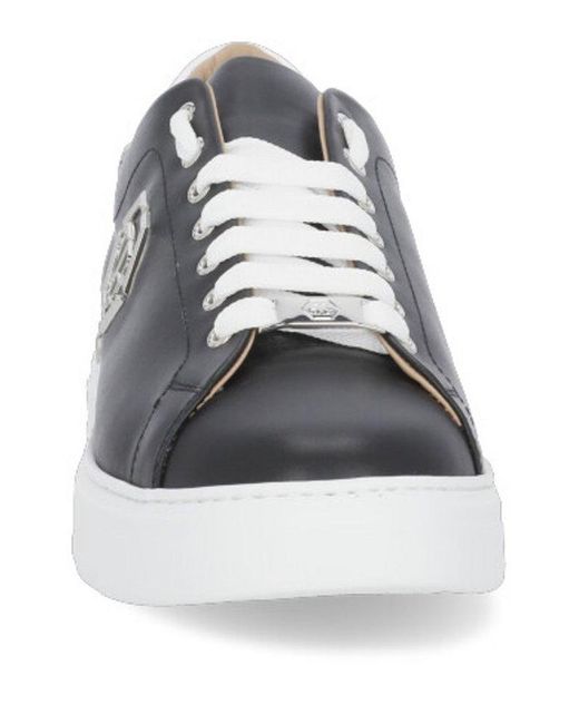Mens Shoes Trainers Low-top trainers Philipp Plein Leather Hexagon Low-top Sneakers in Black for Men 