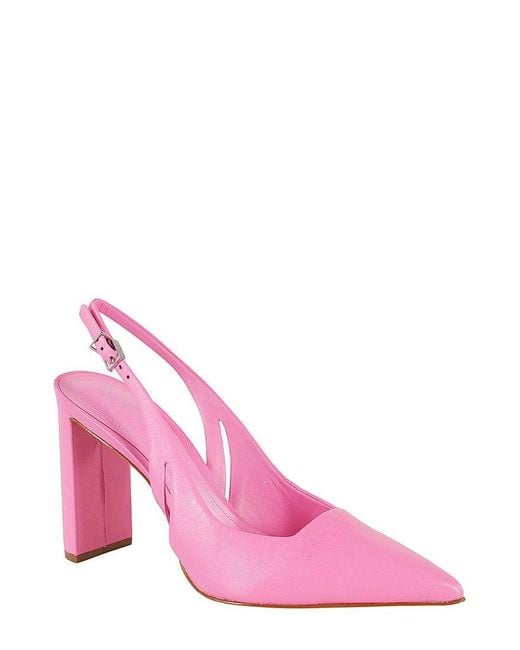 SCHUTZ SHOES Pink Slingback Block Heel Pumps