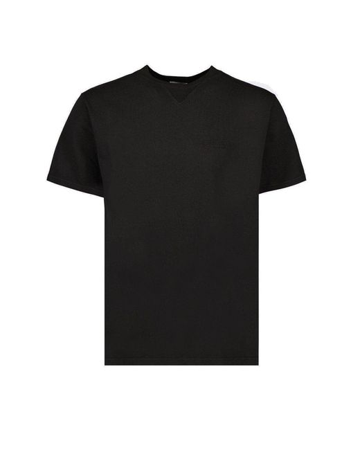 Dior Black Logo Embroidered Round-neck T-shirt for men