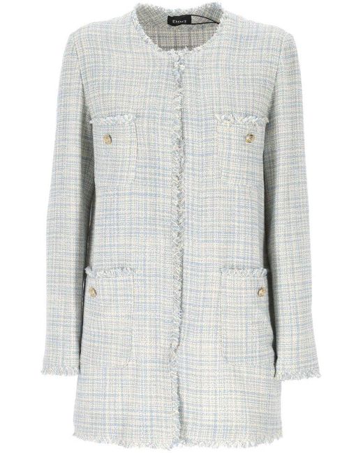 Marella Gray Frayed Edge Coat